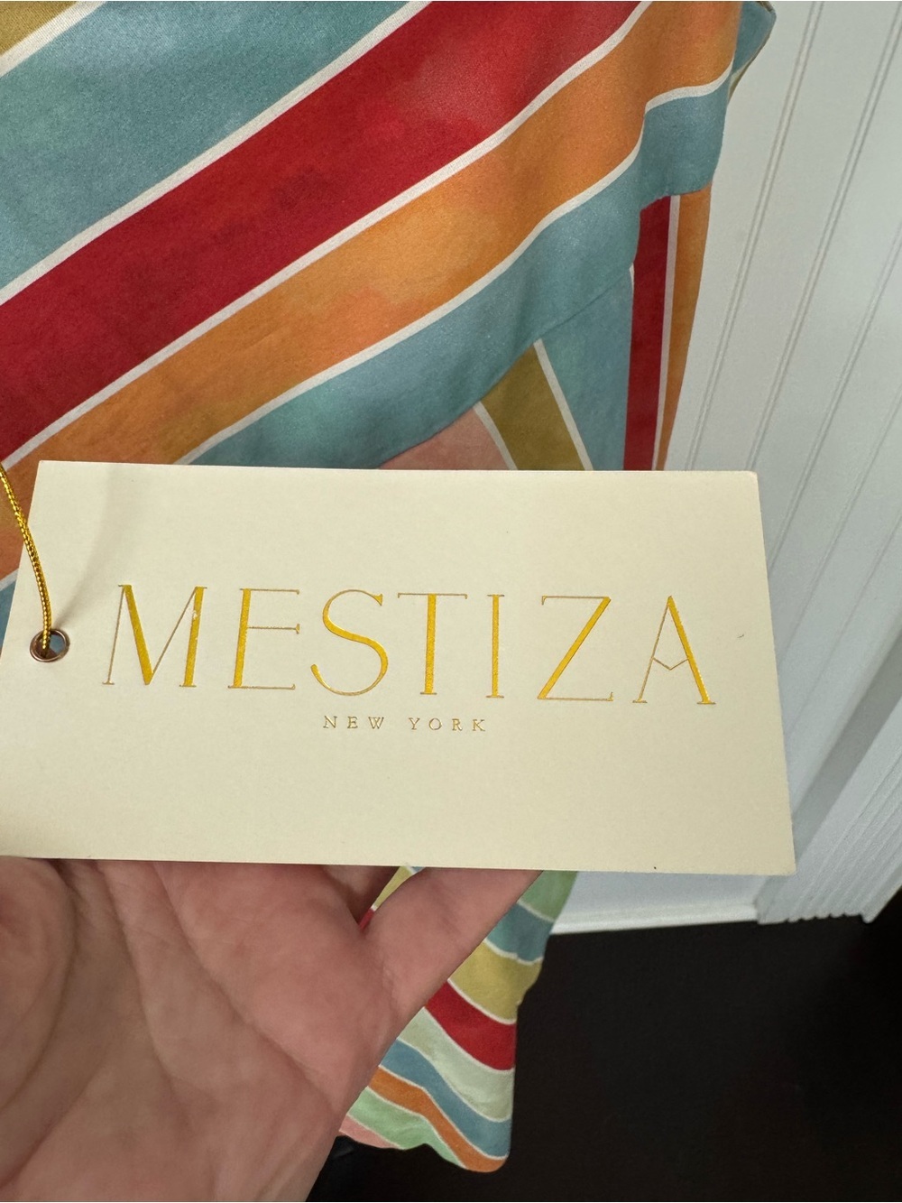 NWT Mestiza New York Payton Mini Dress In Cabana Stripe ~ Size Large - Picture 10 of 14